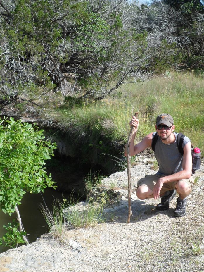 Ian with spider stick