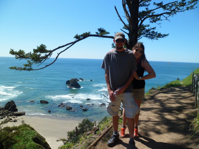 Overlooking the Pacific from the cliff face