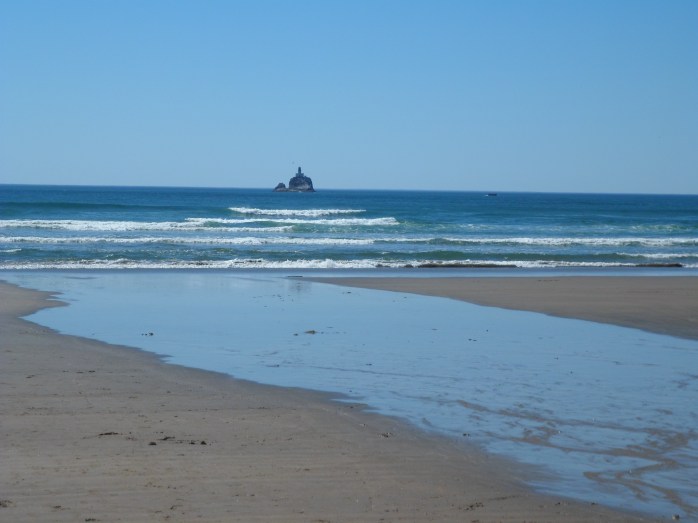 Creek coming down from the forest to the ocean