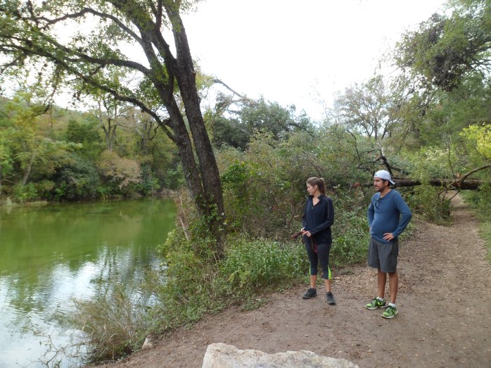 Ike and Court; fallen tree in the background