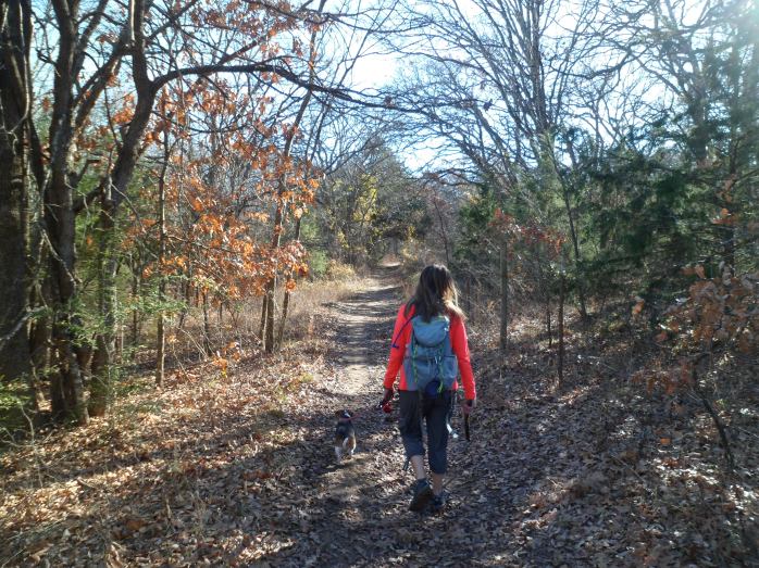 heading down the trail