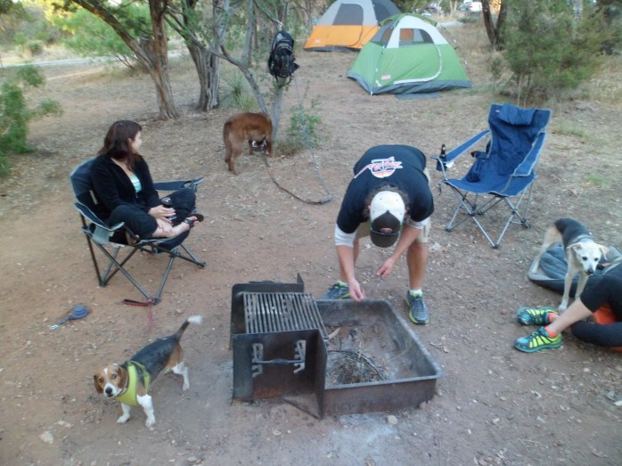Greg setting up kindling