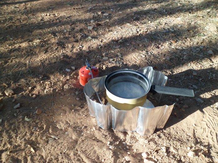 boiling water for coffee on the Windpro II