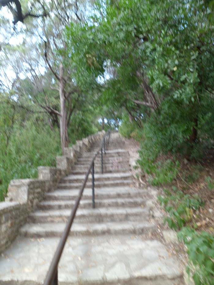the stairs up to the top