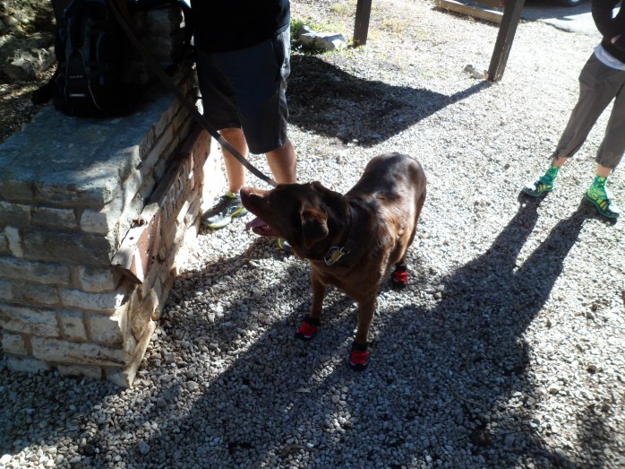 Sam's boots were a hit among the other hikers on the trail