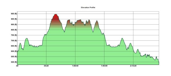 partial elevation profile (forgot to start the GPS until a mile in)